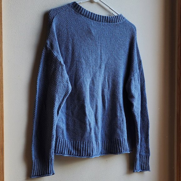 American Eagle Outfitters Cornflower Blue Half-Button Down Sweater Size Medium - Picture 13 of 16